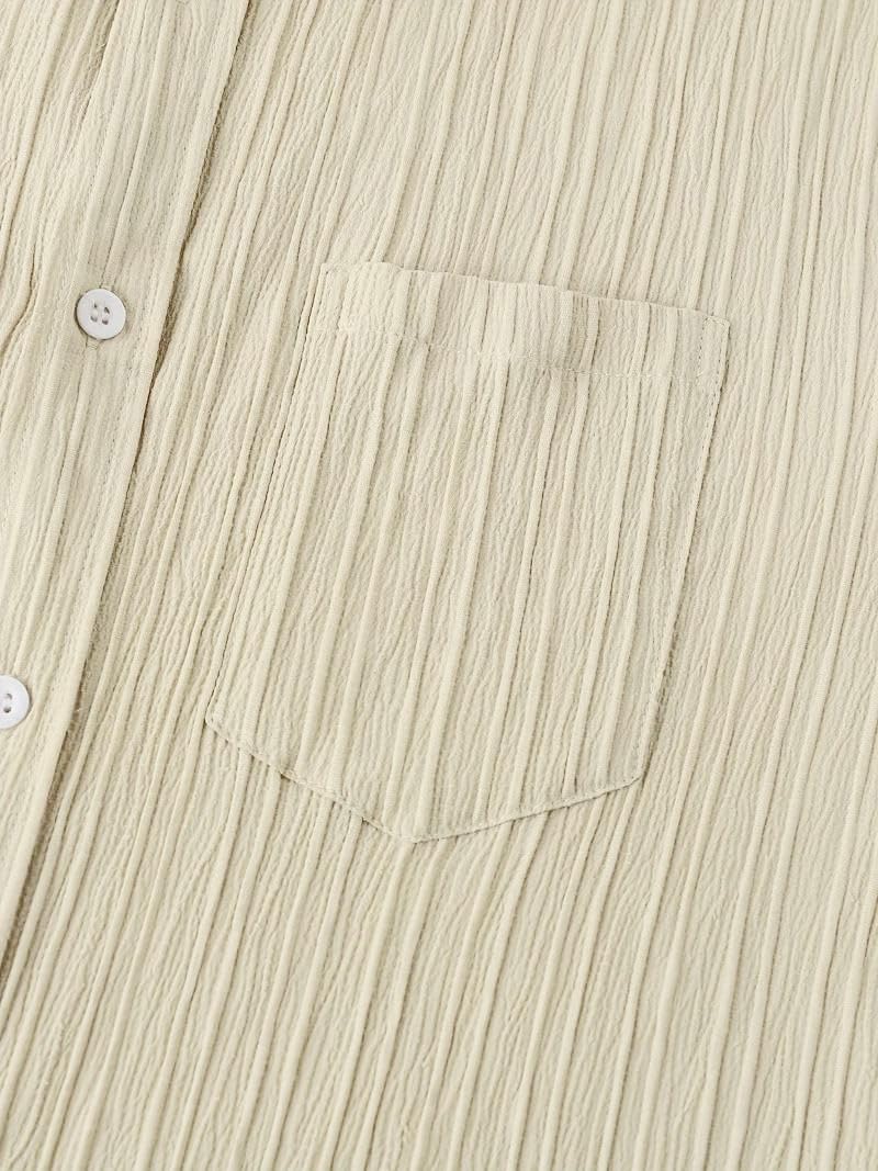 TAGDO Men's Solid Shirt with Chest Pocket Short Sleeve Shirt for Summer Outdoor Activities (5182)