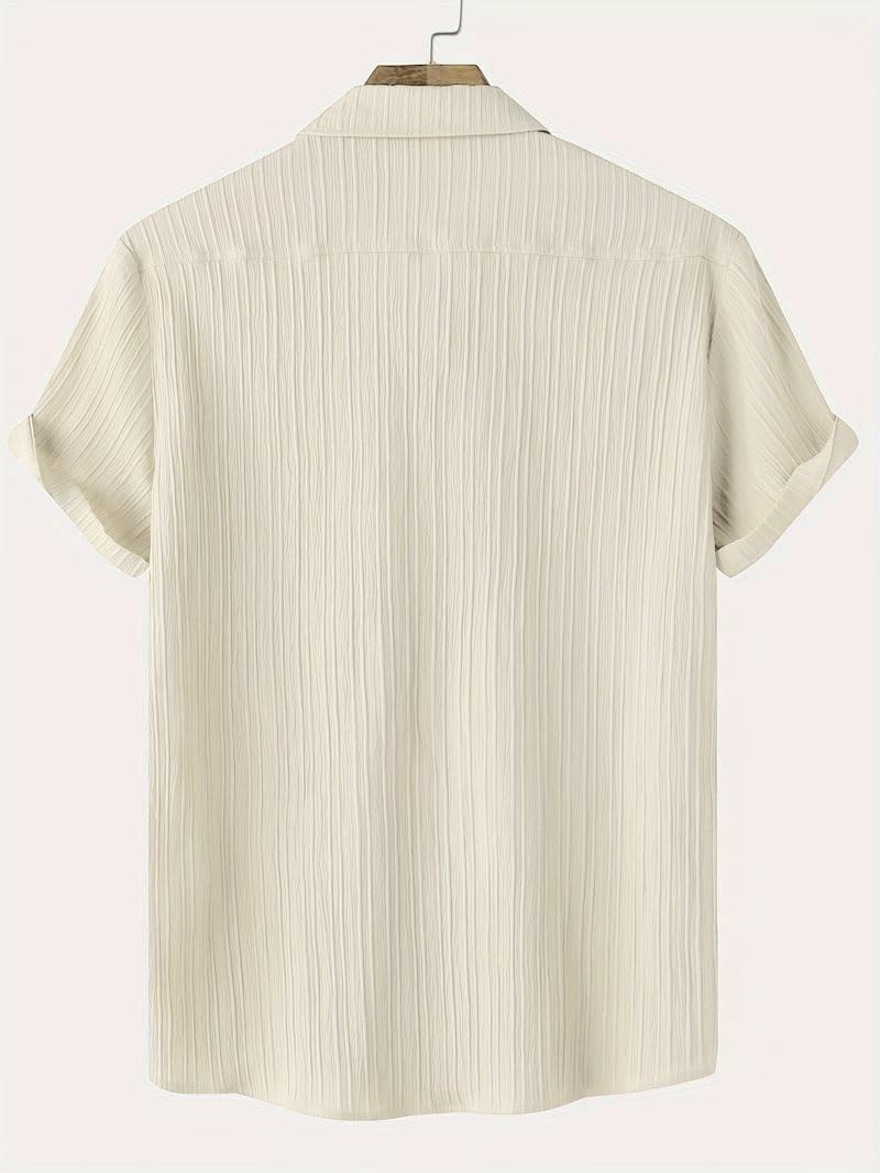 TAGDO Men's Solid Shirt with Chest Pocket Short Sleeve Shirt for Summer Outdoor Activities (5182)